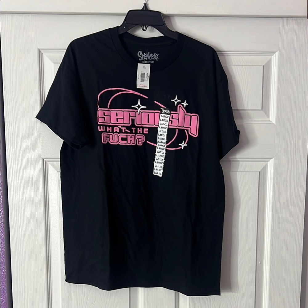 Spencer's Black Tee with Pink Accents